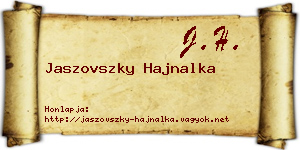 Jaszovszky Hajnalka névjegykártya